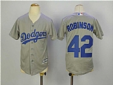 Youth Los Angeles Dodgers #42 Jackie Robinson Gray New Cool Base Jersey,baseball caps,new era cap wholesale,wholesale hats